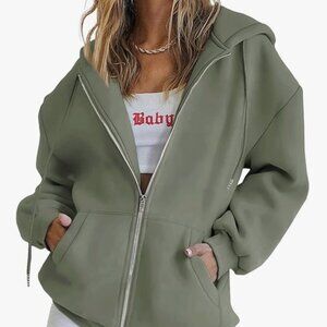 NEW Thick Chunky Oversized Zip Hooded Sweatshirt
